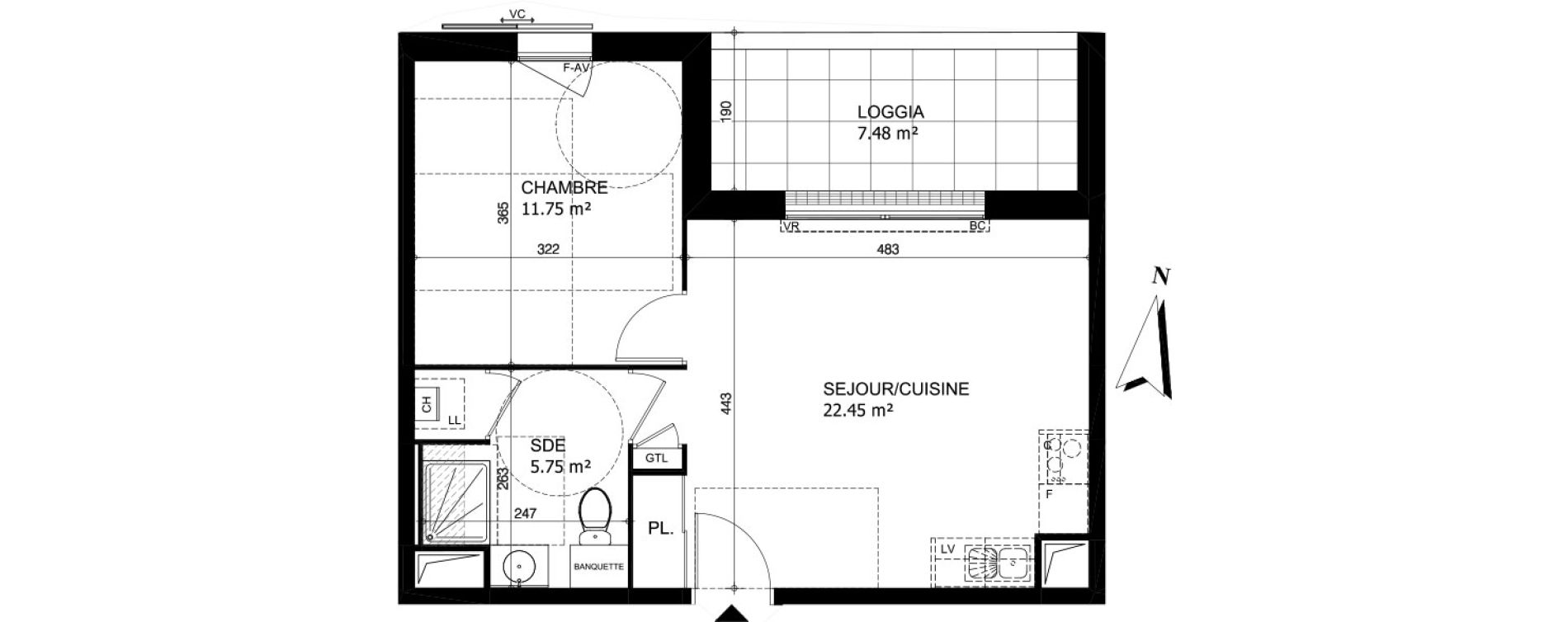 Appartement T2 de 39,95 m2 &agrave; Saint-Jean-De-Braye Idy link