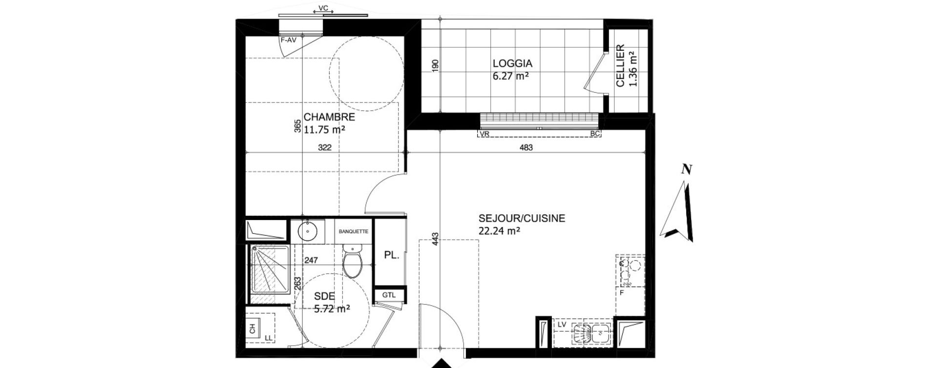 Appartement T2 de 39,71 m2 &agrave; Saint-Jean-De-Braye Idy link