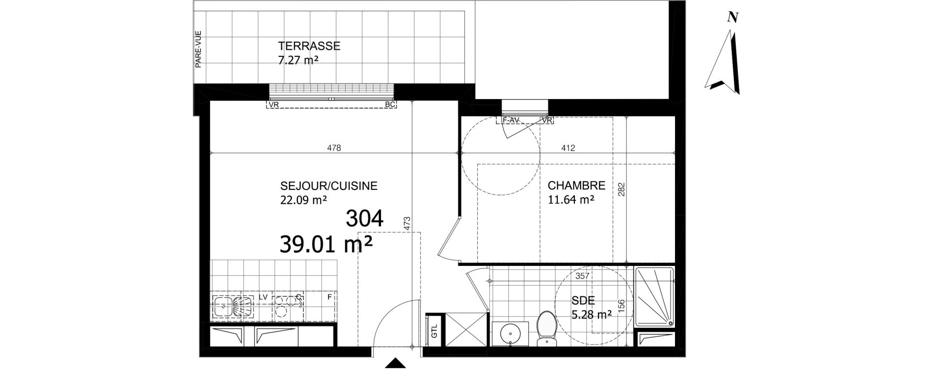 Appartement T2 de 39,01 m2 &agrave; Saint-Jean-De-Braye Idy link