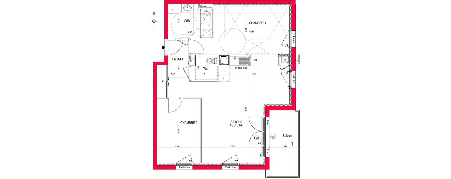 Appartement T3 de 63,15 m2 &agrave; Saint-Jean-De-Braye Eclo