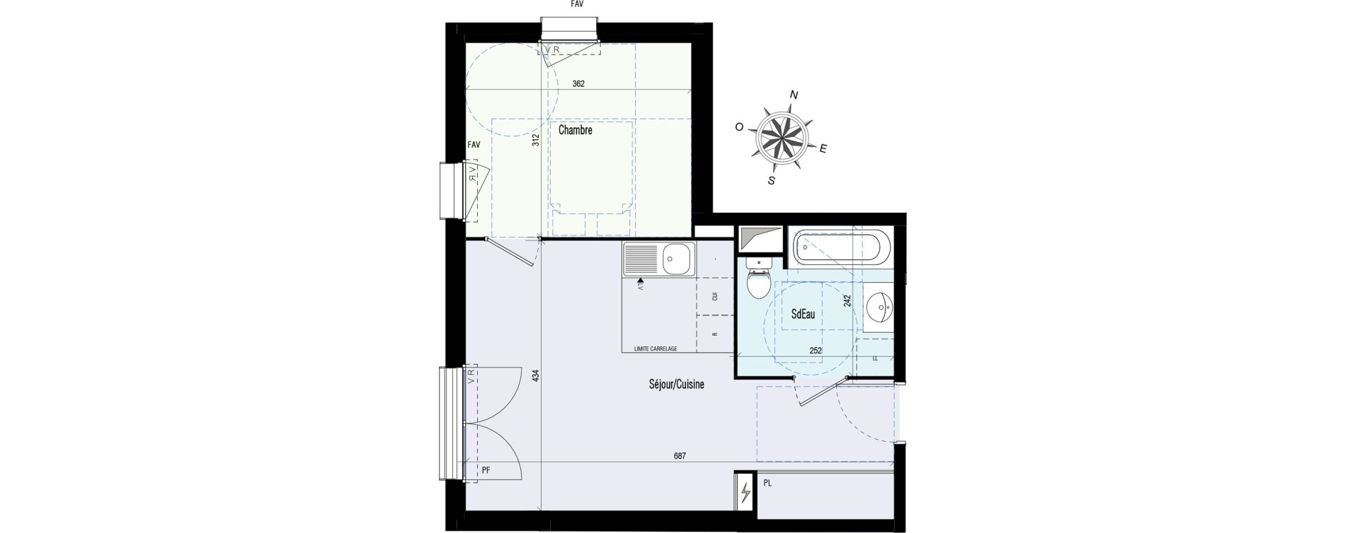 Appartement T2 de 41,10 m2 &agrave; Saint-Jean-De-La-Ruelle Centre