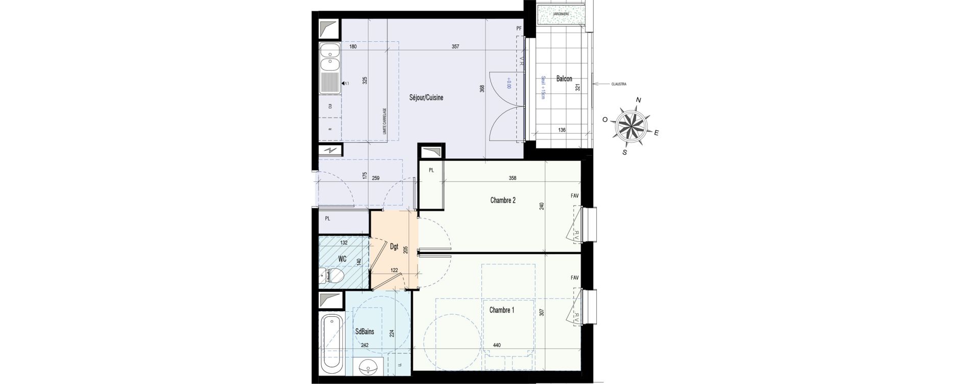 Appartement T3 de 55,97 m2 &agrave; Saint-Jean-De-La-Ruelle Centre