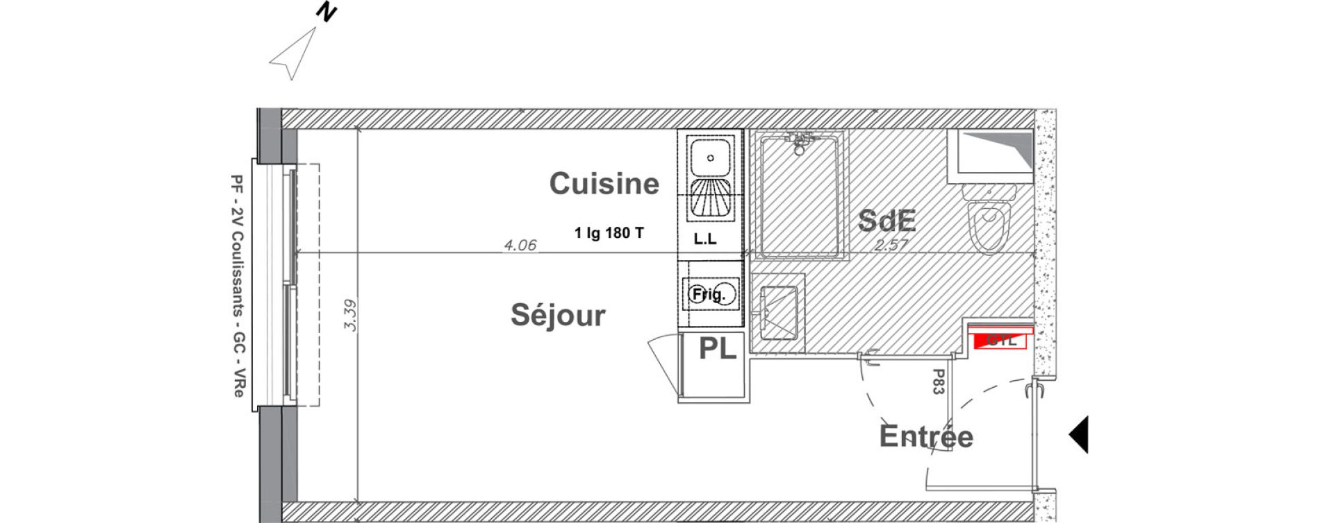 Appartement T1 de 22,02 m2 &agrave; Saint-Jean-Le-Blanc Centre