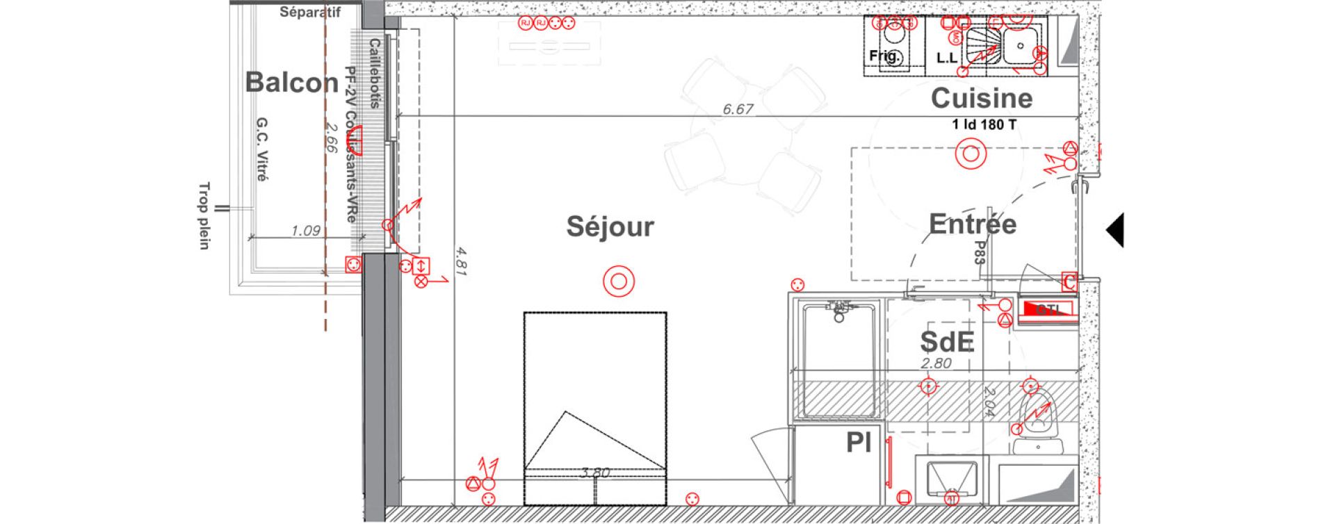 Appartement T1 de 31,15 m2 &agrave; Saint-Jean-Le-Blanc Centre