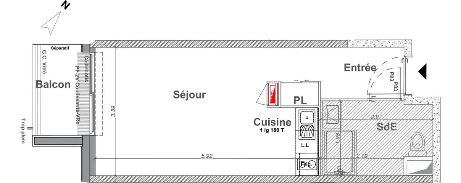 Appartement T1 de 28,53 m2 &agrave; Saint-Jean-Le-Blanc Centre