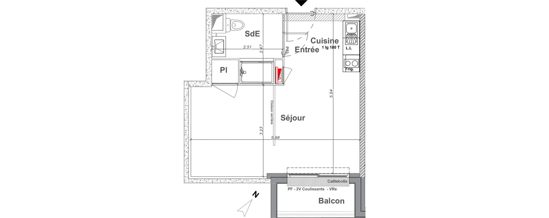 Appartement T1 de 31,34 m2 &agrave; Saint-Jean-Le-Blanc Centre