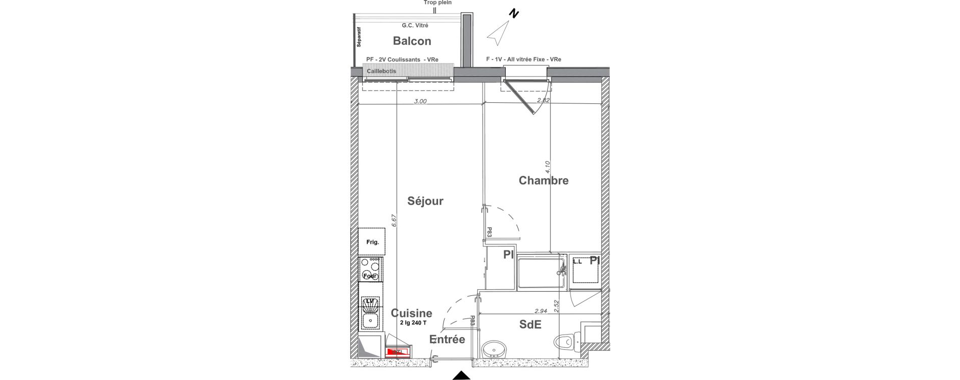 Appartement T2 de 37,78 m2 &agrave; Saint-Jean-Le-Blanc Centre