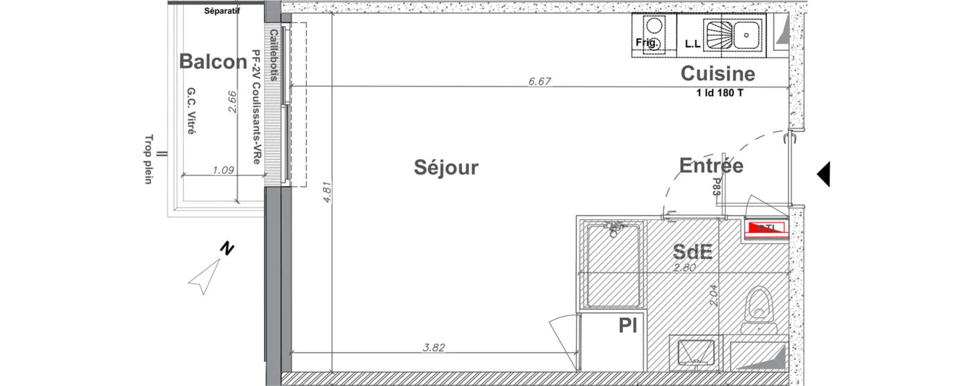 Appartement T1 de 31,15 m2 &agrave; Saint-Jean-Le-Blanc Centre