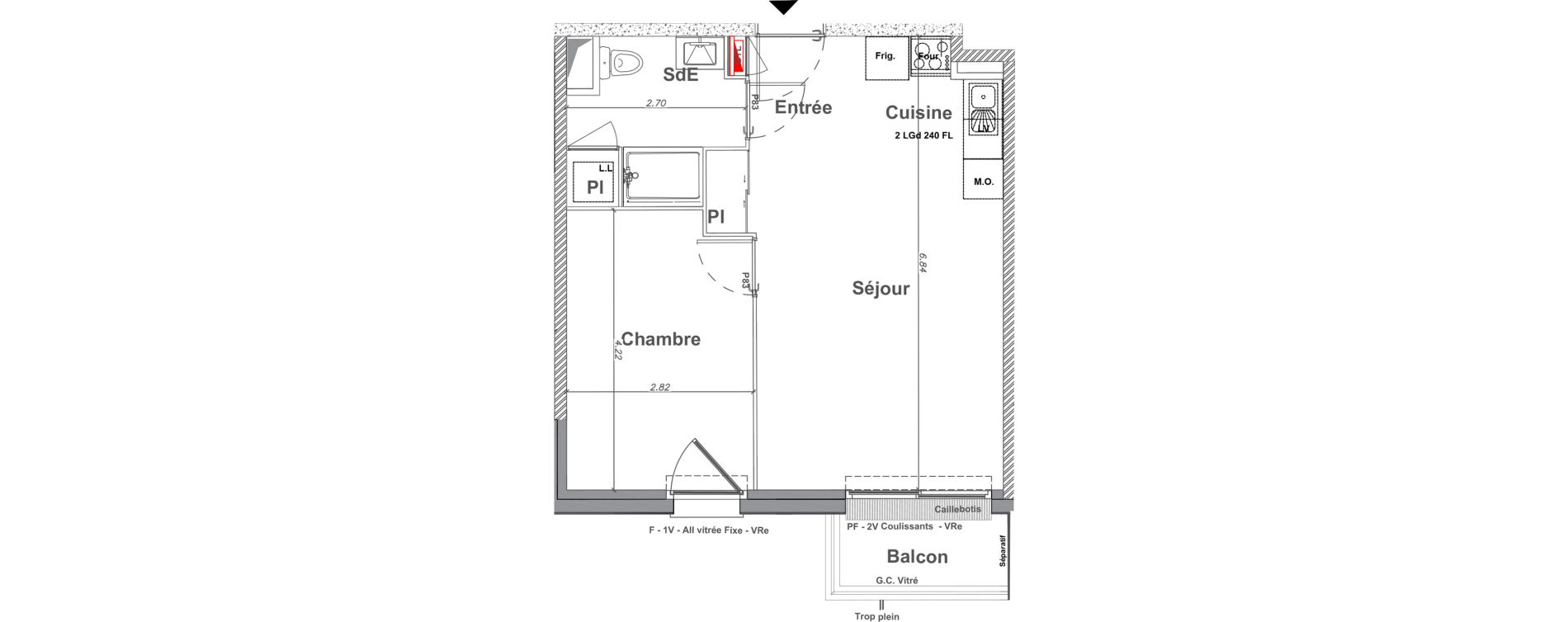 Appartement T2 de 43,55 m2 &agrave; Saint-Jean-Le-Blanc Centre