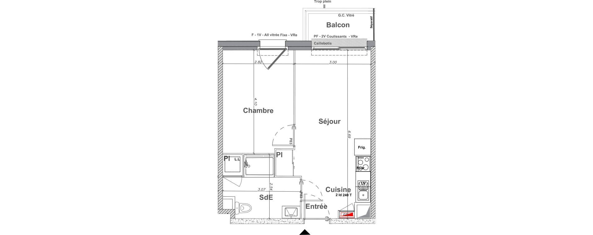 Appartement T2 de 37,83 m2 &agrave; Saint-Jean-Le-Blanc Centre