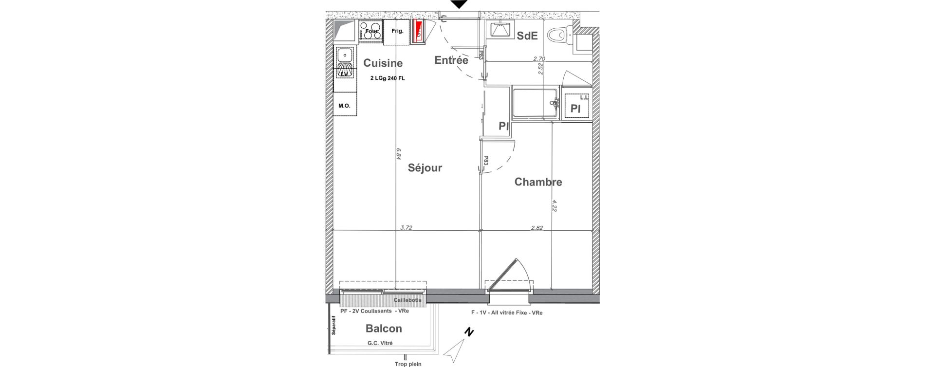 Appartement T2 de 43,60 m2 &agrave; Saint-Jean-Le-Blanc Centre