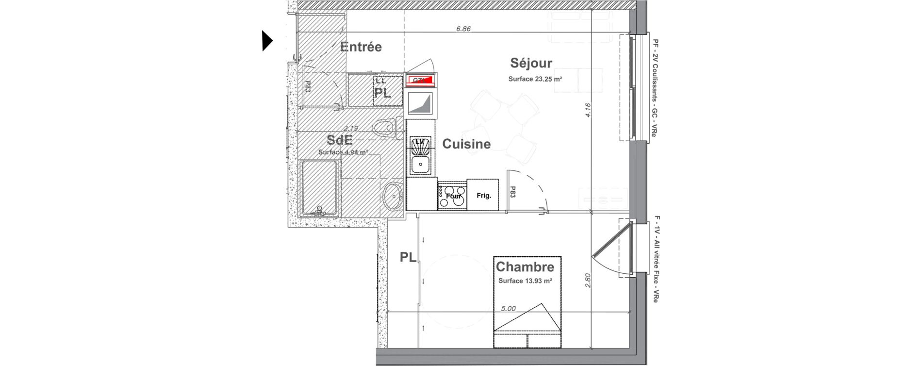 Appartement T2 de 42,14 m2 &agrave; Saint-Jean-Le-Blanc Centre