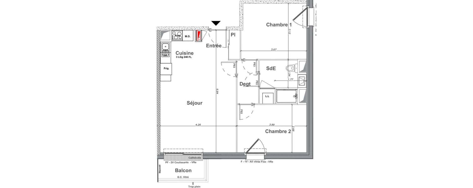 Appartement T3 de 58,18 m2 &agrave; Saint-Jean-Le-Blanc Centre
