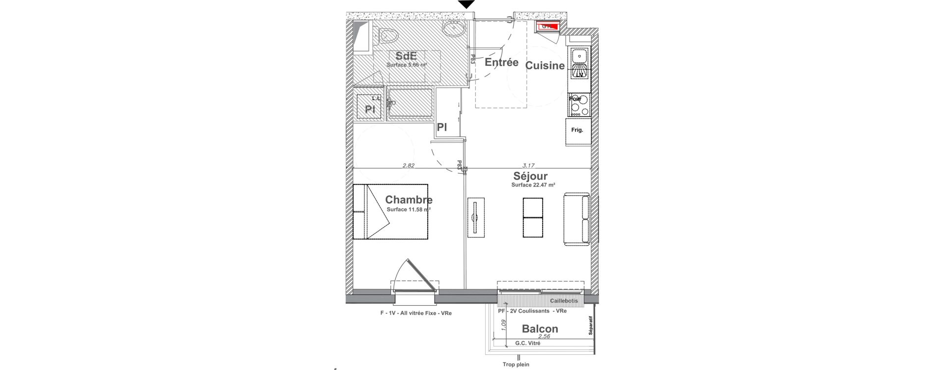 Appartement T2 de 39,71 m2 &agrave; Saint-Jean-Le-Blanc Centre