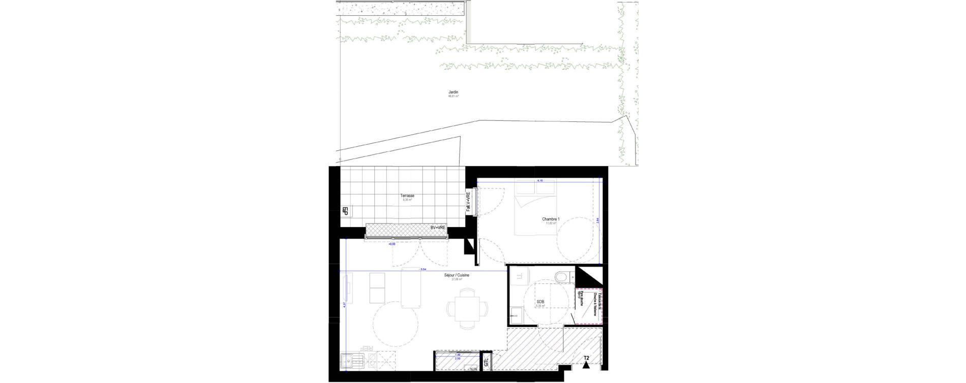 Appartement T2 de 44,23 m2 &agrave; Saran Centre