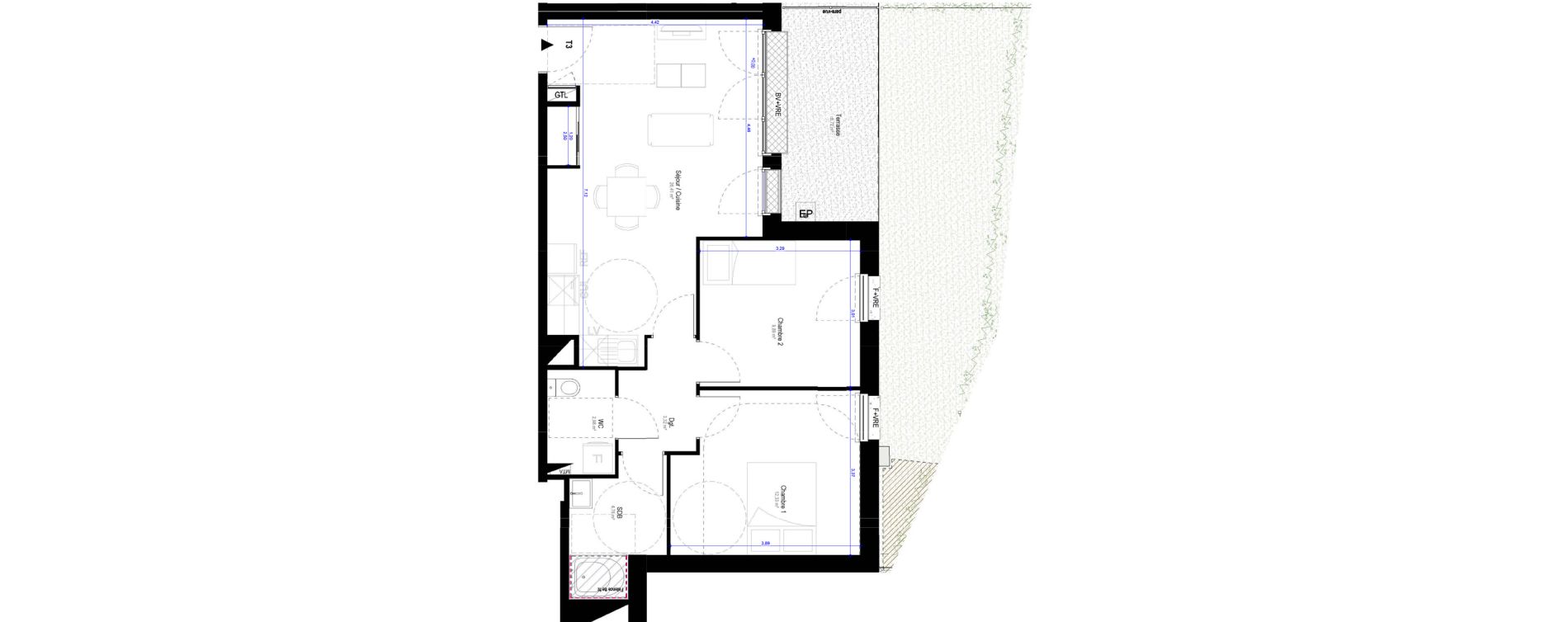 Appartement T3 de 59,69 m2 &agrave; Saran Centre
