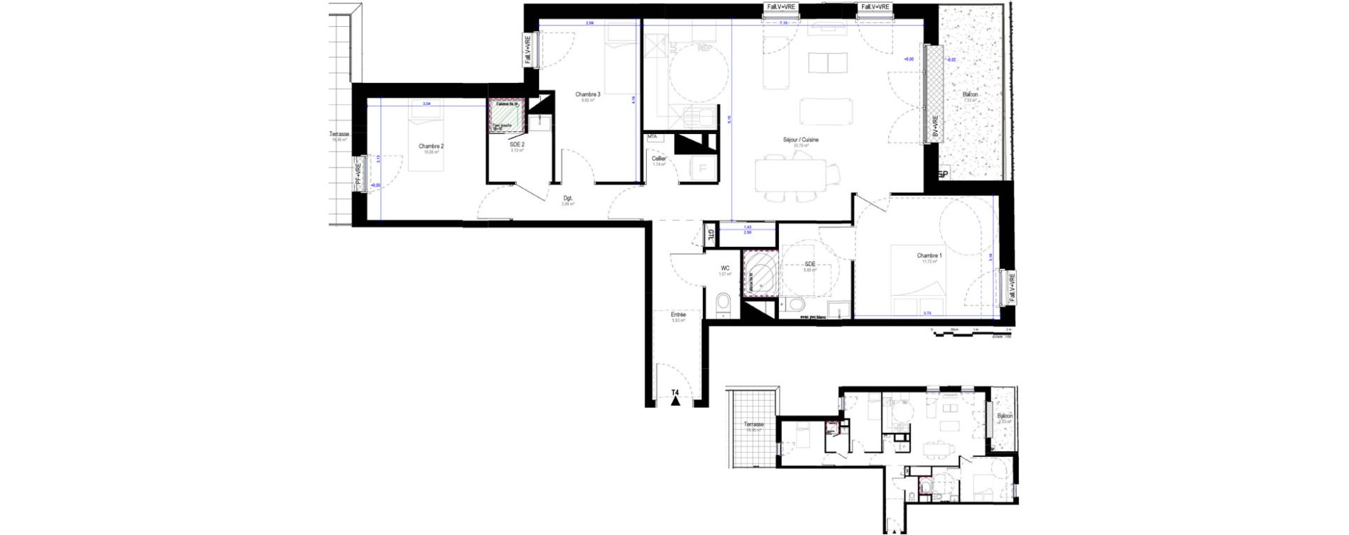 Appartement T4 de 86,31 m2 &agrave; Saran Centre
