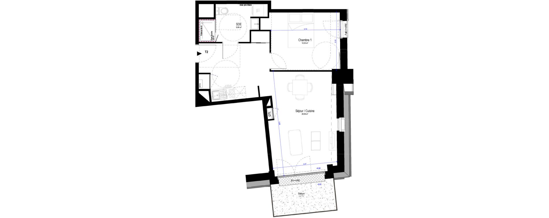 Appartement T2 de 47,51 m2 &agrave; Saran Centre