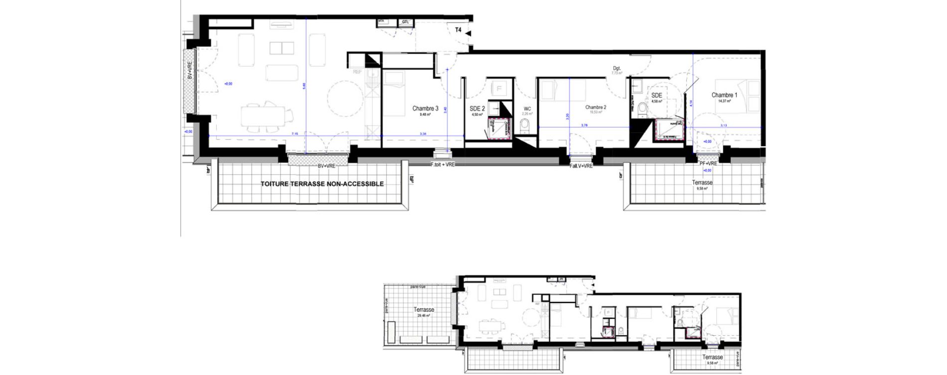 Appartement T4 de 96,88 m2 &agrave; Saran Centre