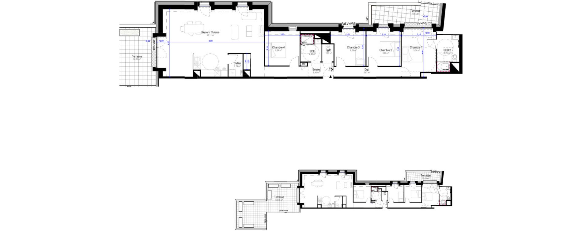 Appartement T5 de 121,38 m2 &agrave; Saran Centre