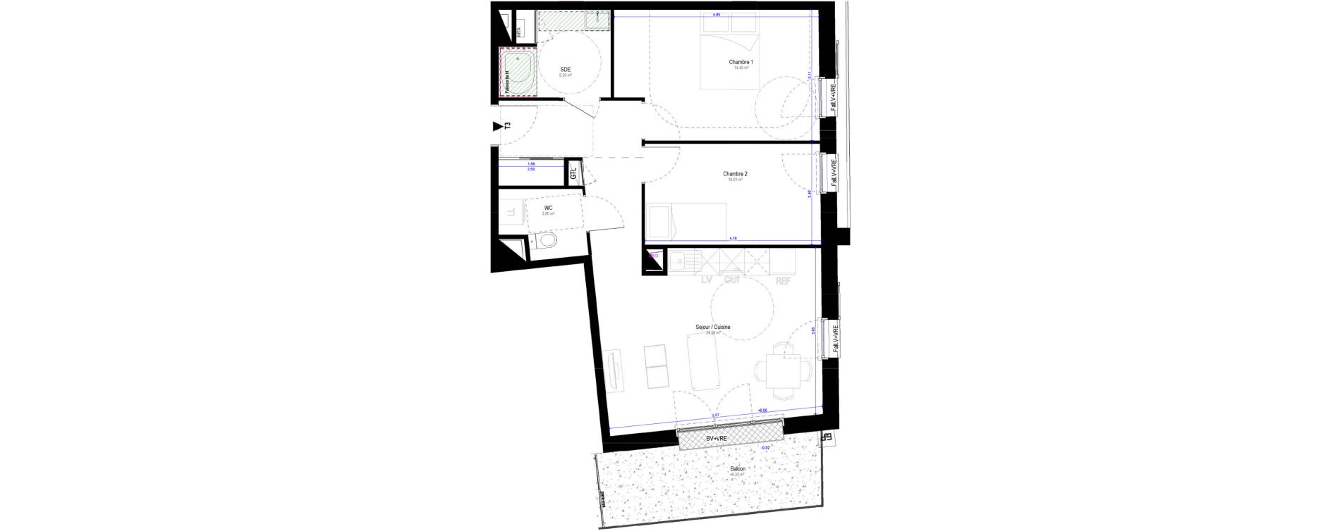 Appartement T3 de 62,84 m2 &agrave; Saran Centre