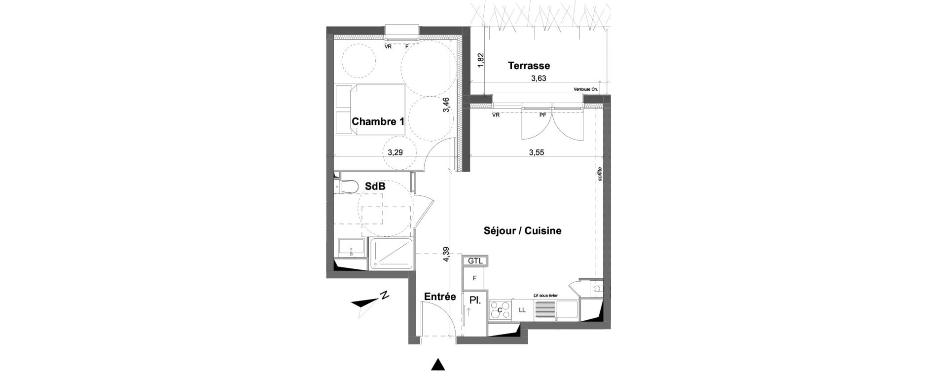 Appartement T2 de 42,52 m2 &agrave; Saran Centre