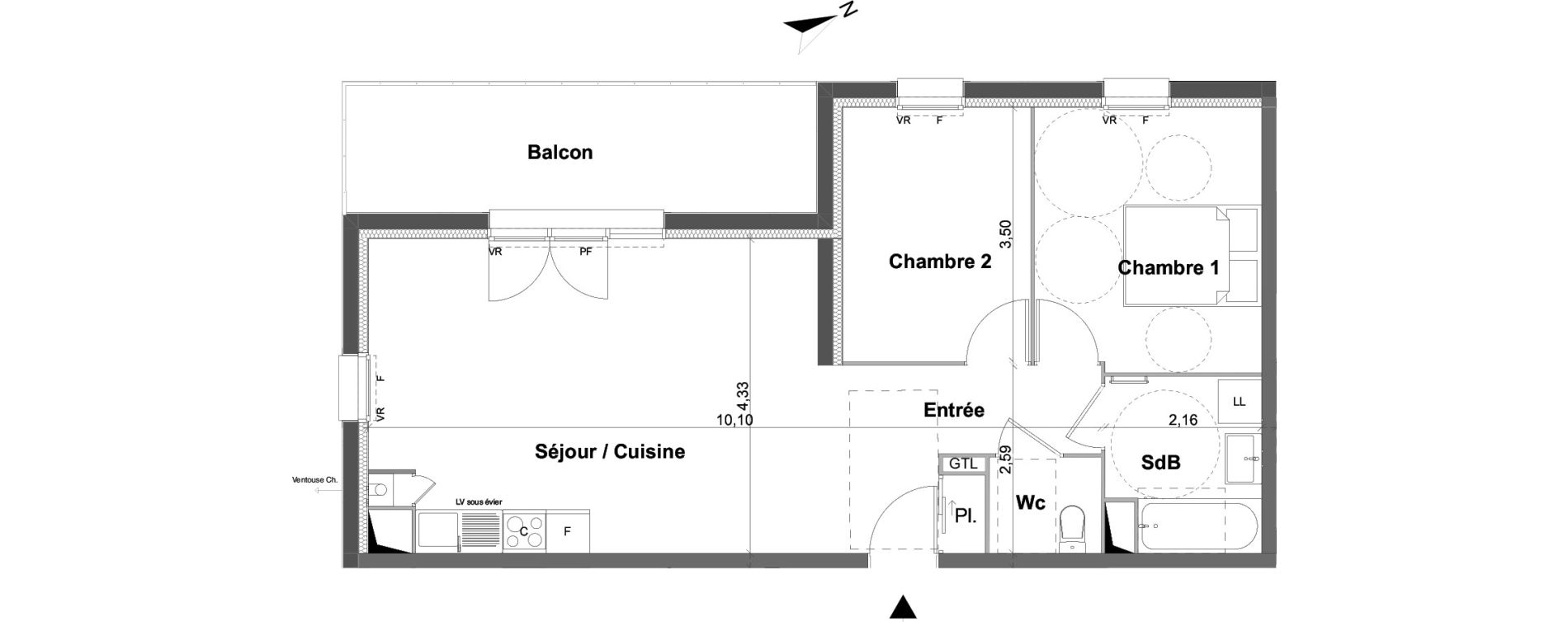 Appartement T3 de 61,46 m2 &agrave; Saran Centre