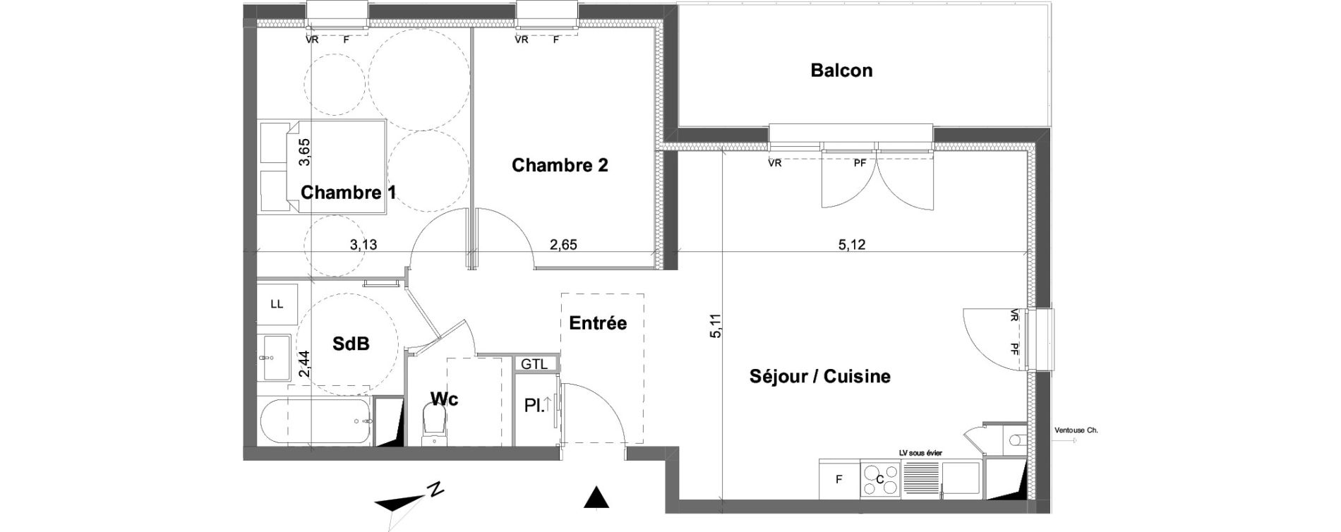 Appartement T3 de 61,14 m2 &agrave; Saran Centre
