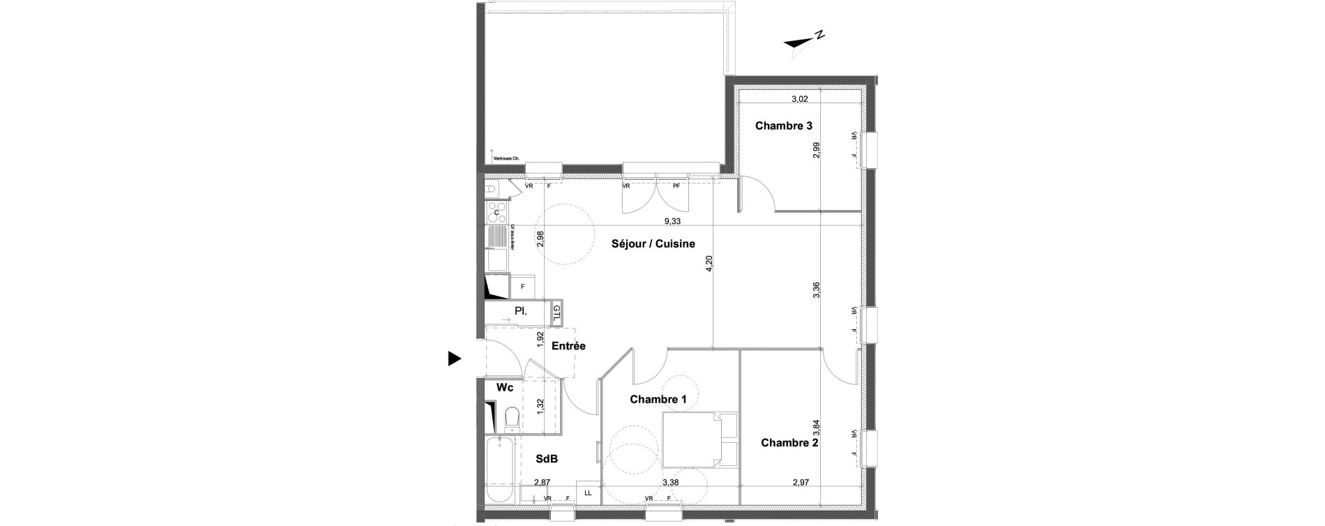 Appartement T4 de 80,11 m2 &agrave; Saran Centre
