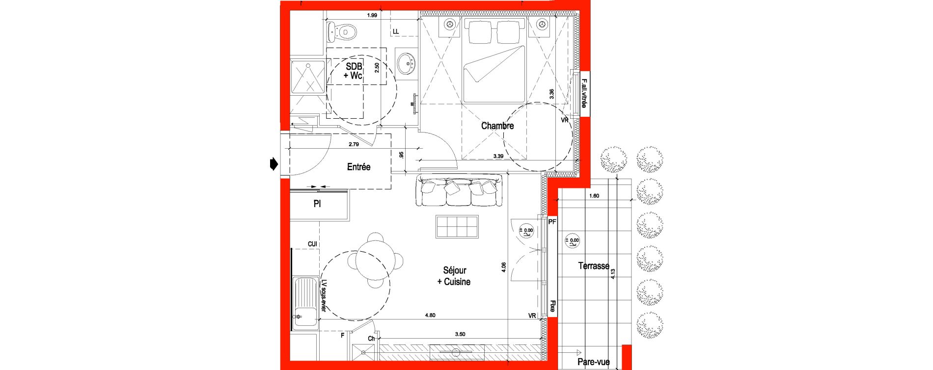 Appartement T2 de 41,45 m2 &agrave; Saran Centre