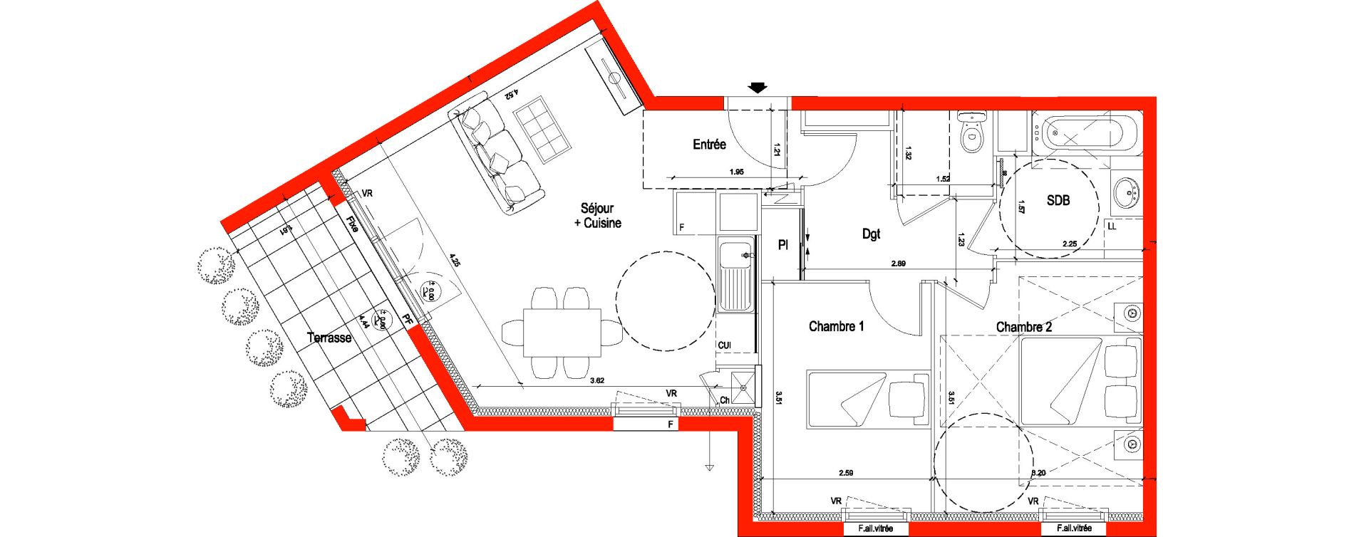 Appartement T3 de 60,50 m2 &agrave; Saran Centre