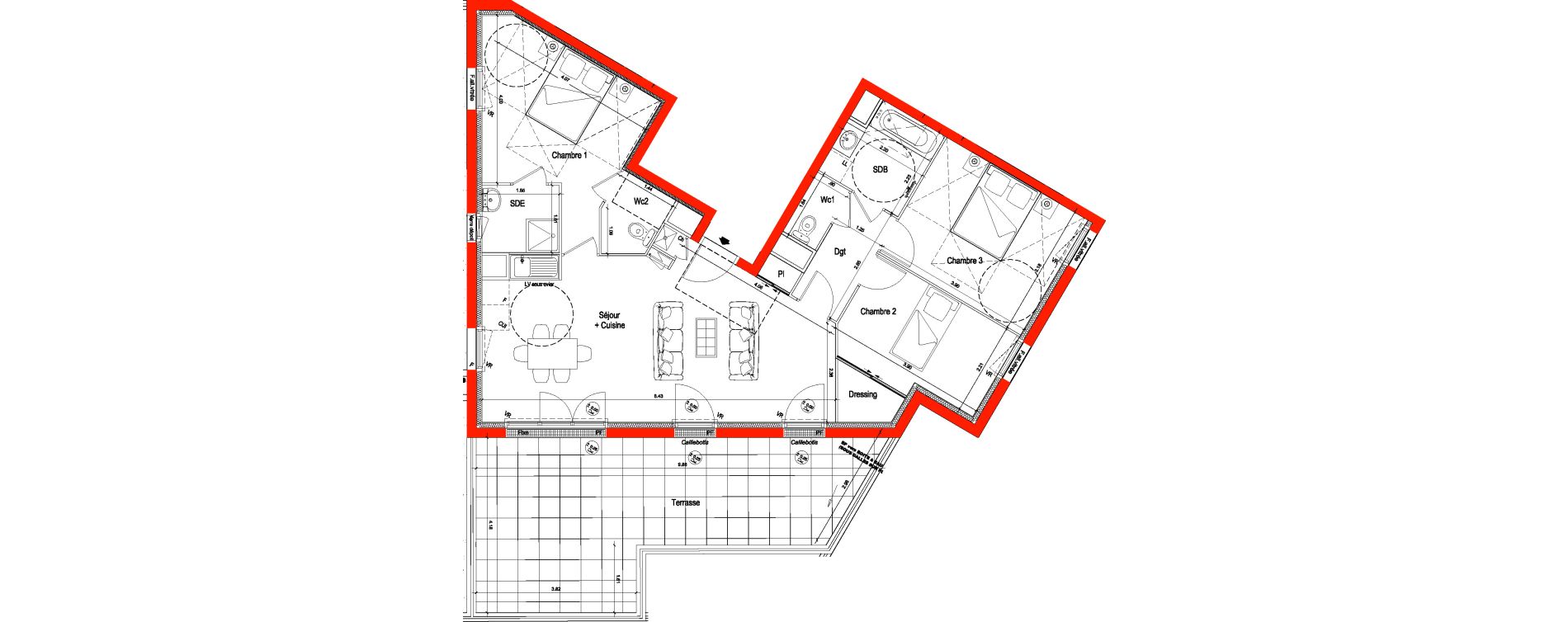 Appartement T4 de 84,00 m2 &agrave; Saran Centre