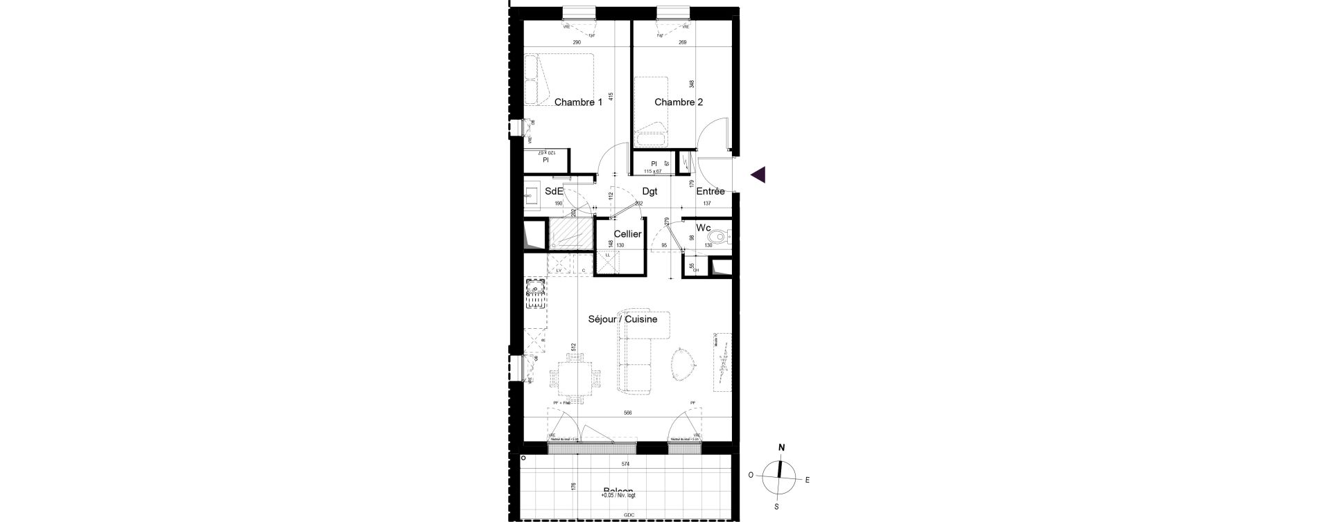 Appartement T3 de 61,80 m2 &agrave; Saran Centre
