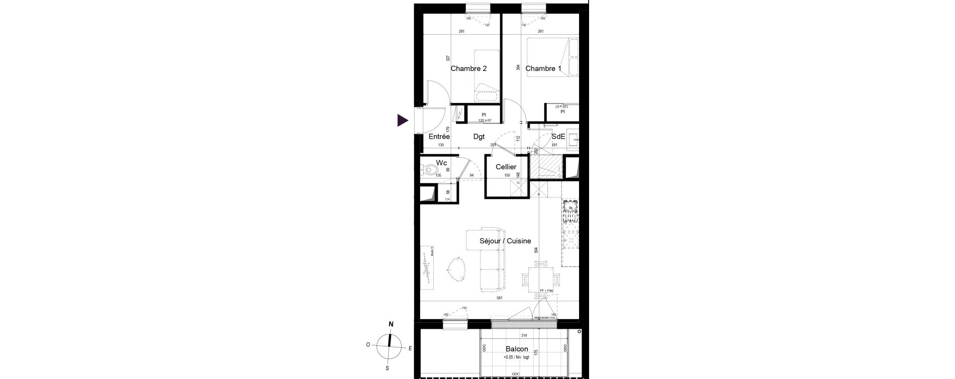 Appartement T3 de 61,18 m2 &agrave; Saran Centre