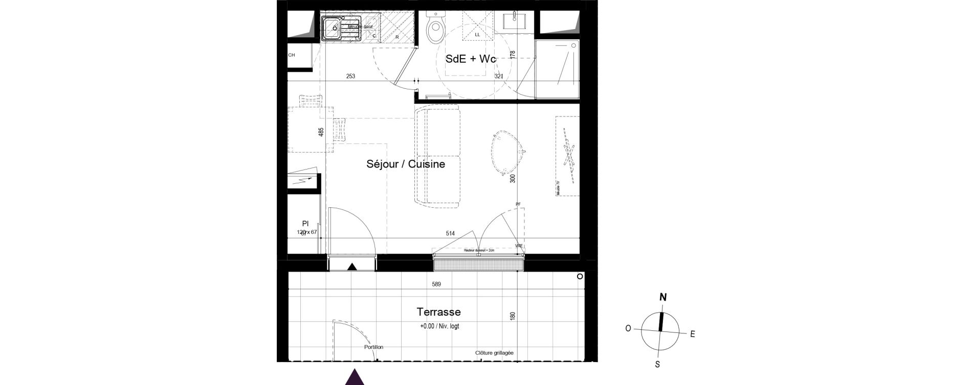 Appartement T1 de 26,59 m2 &agrave; Saran Centre