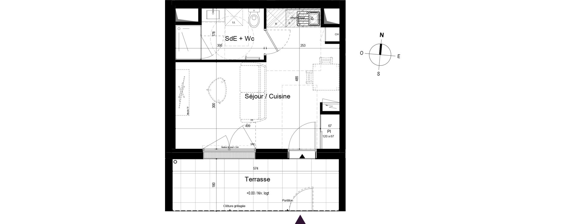 Appartement T1 de 25,87 m2 &agrave; Saran Centre