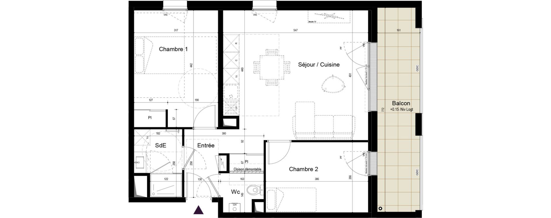 Appartement T3 de 62,24 m2 &agrave; Saran Centre