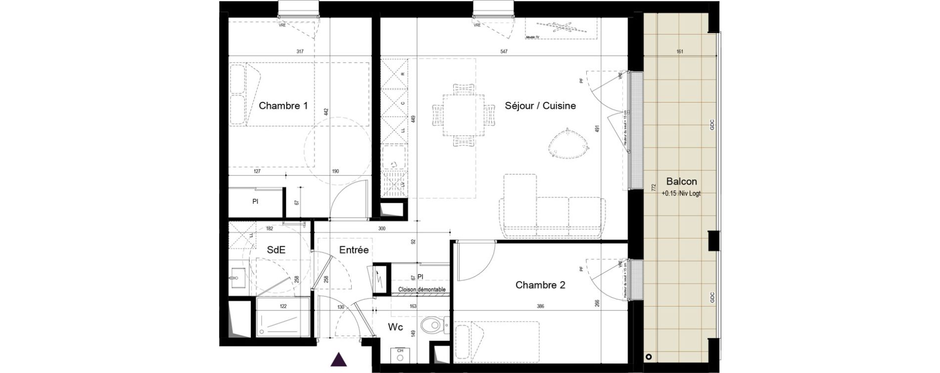 Appartement T3 de 62,24 m2 &agrave; Saran Centre