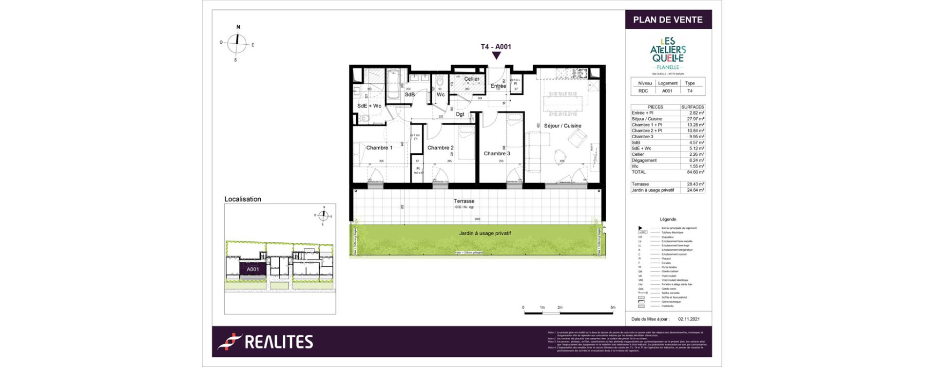 Appartement T4 de 84,60 m2 &agrave; Saran Centre