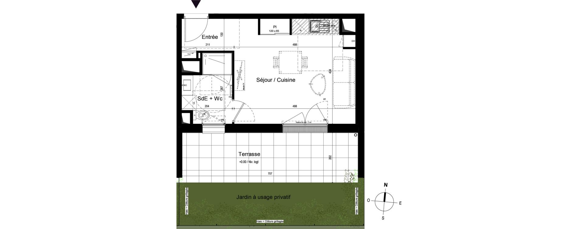 Appartement T1 de 27,74 m2 &agrave; Saran Centre