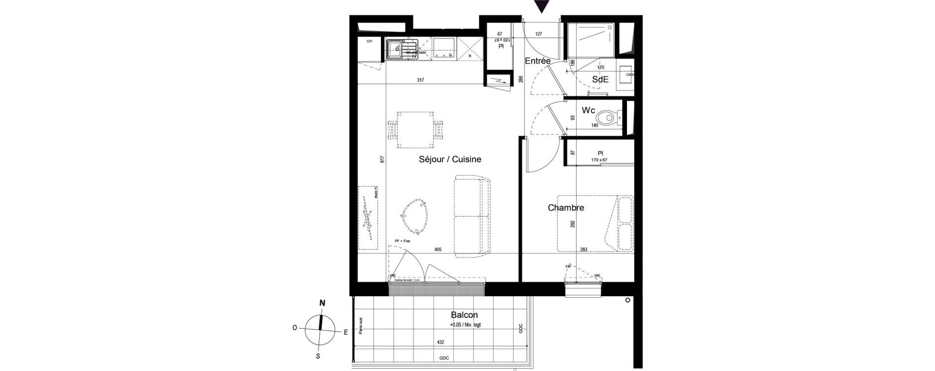 Appartement T2 de 42,23 m2 &agrave; Saran Centre