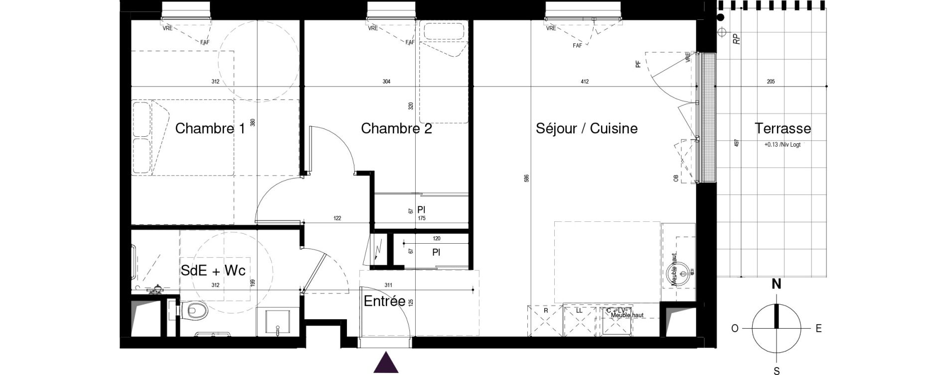 Appartement T3 meubl&eacute; de 58,14 m2 &agrave; Saran Centre