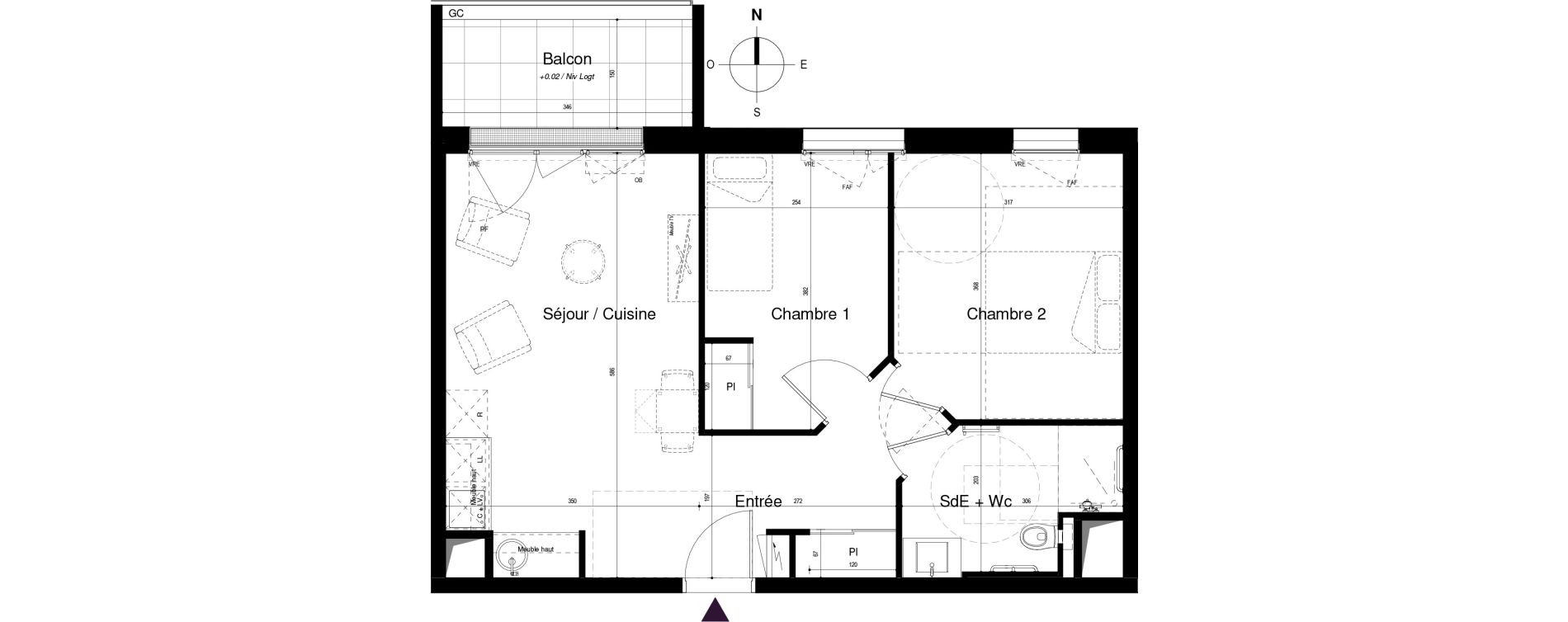 Appartement T3 meubl&eacute; de 51,99 m2 &agrave; Saran Centre