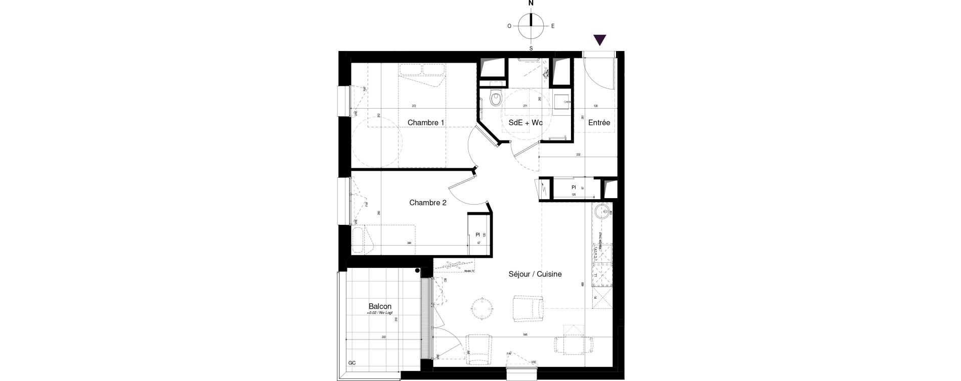 Appartement T3 meubl&eacute; de 59,33 m2 &agrave; Saran Centre