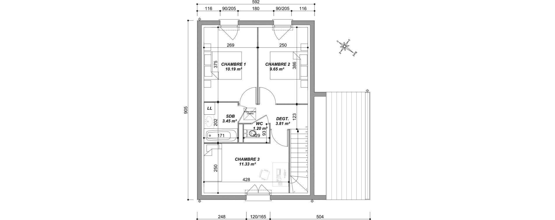 Maison T4 de 80,06 m2 &agrave; Saran Centre