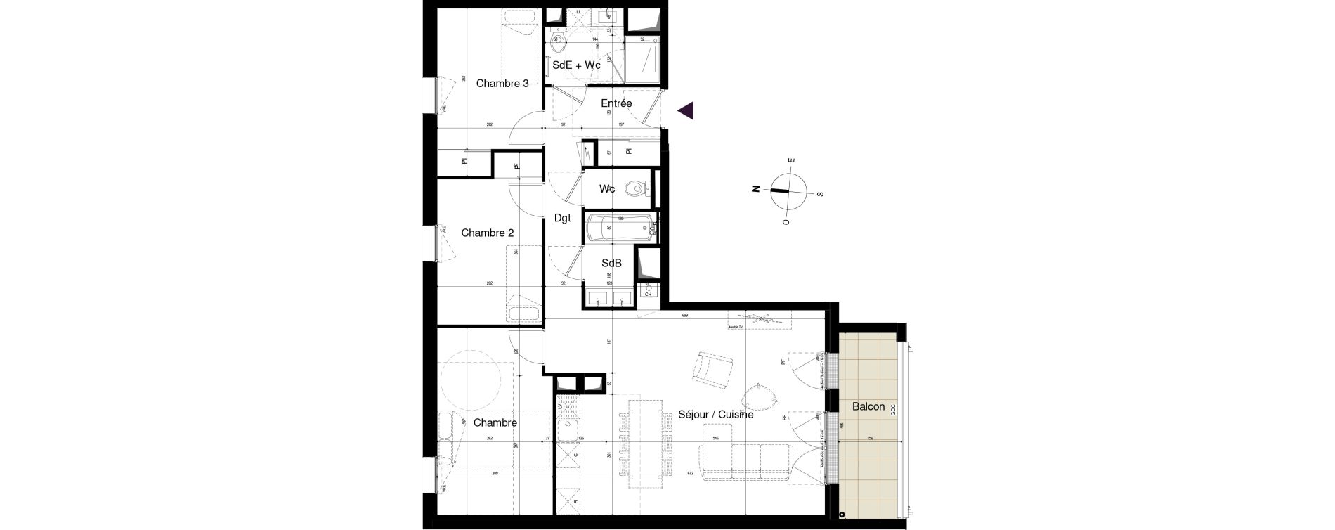 Appartement T4 de 86,53 m2 &agrave; Saran Centre