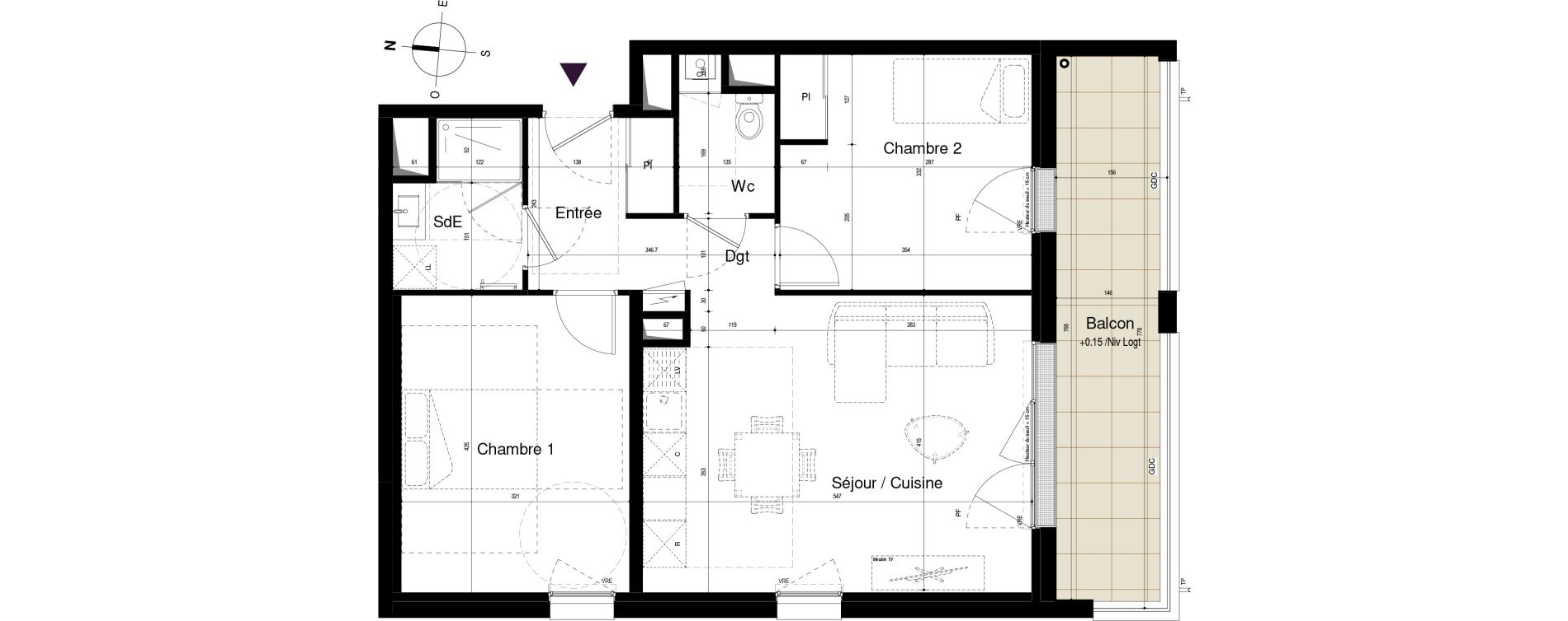 Appartement T3 de 60,55 m2 &agrave; Saran Centre