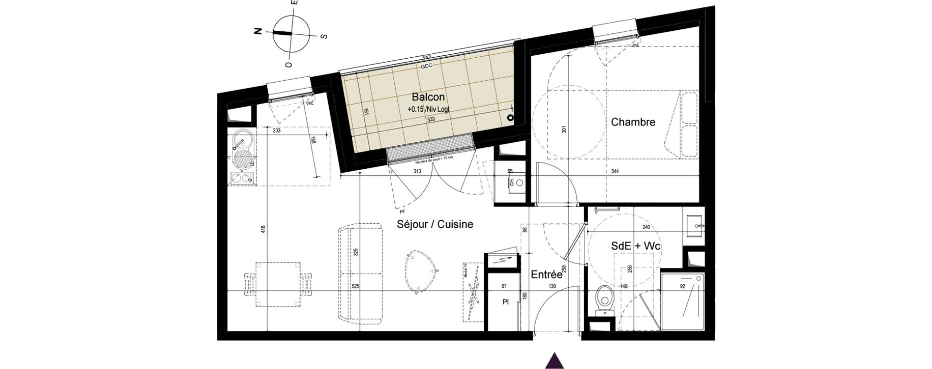 Appartement T2 de 43,56 m2 &agrave; Saran Centre