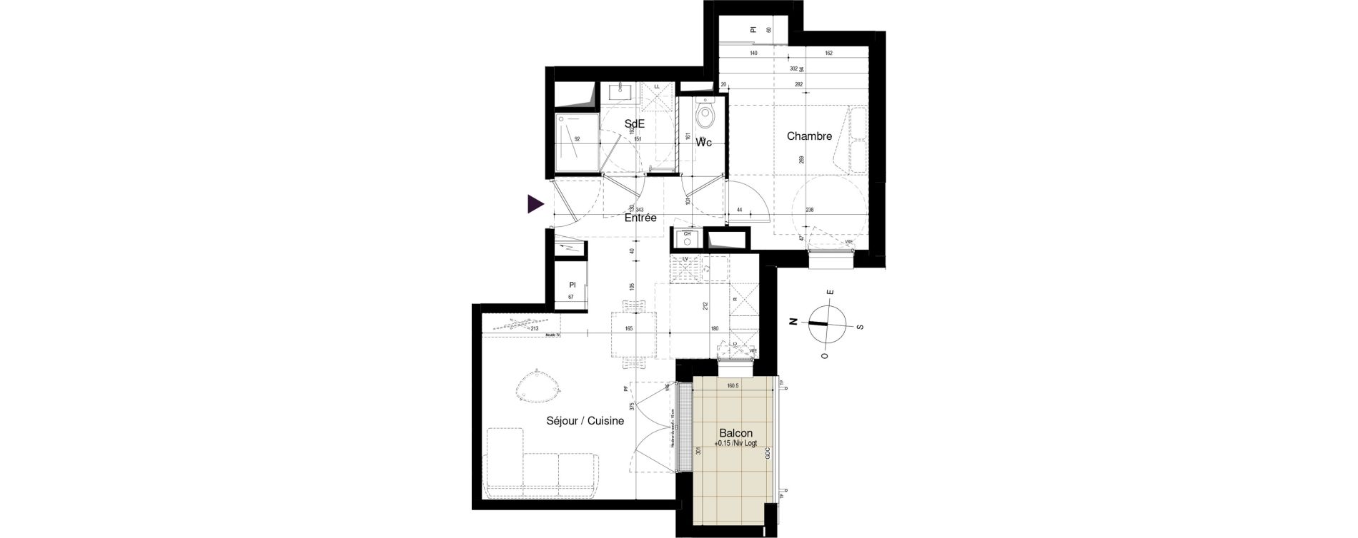Appartement T2 de 43,55 m2 &agrave; Saran Centre