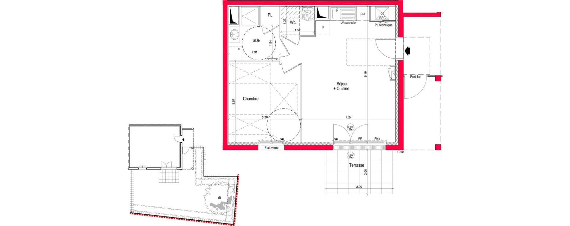 Appartement T2 de 45,00 m2 &agrave; Saran Centre